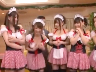 巨乳メイド集団と中出し乱交し放題の神店舗発見ｗ