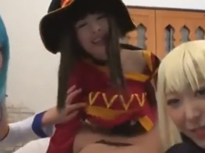 このすばなコスプレイヤーたちと中出し乱交オフ会開催！
